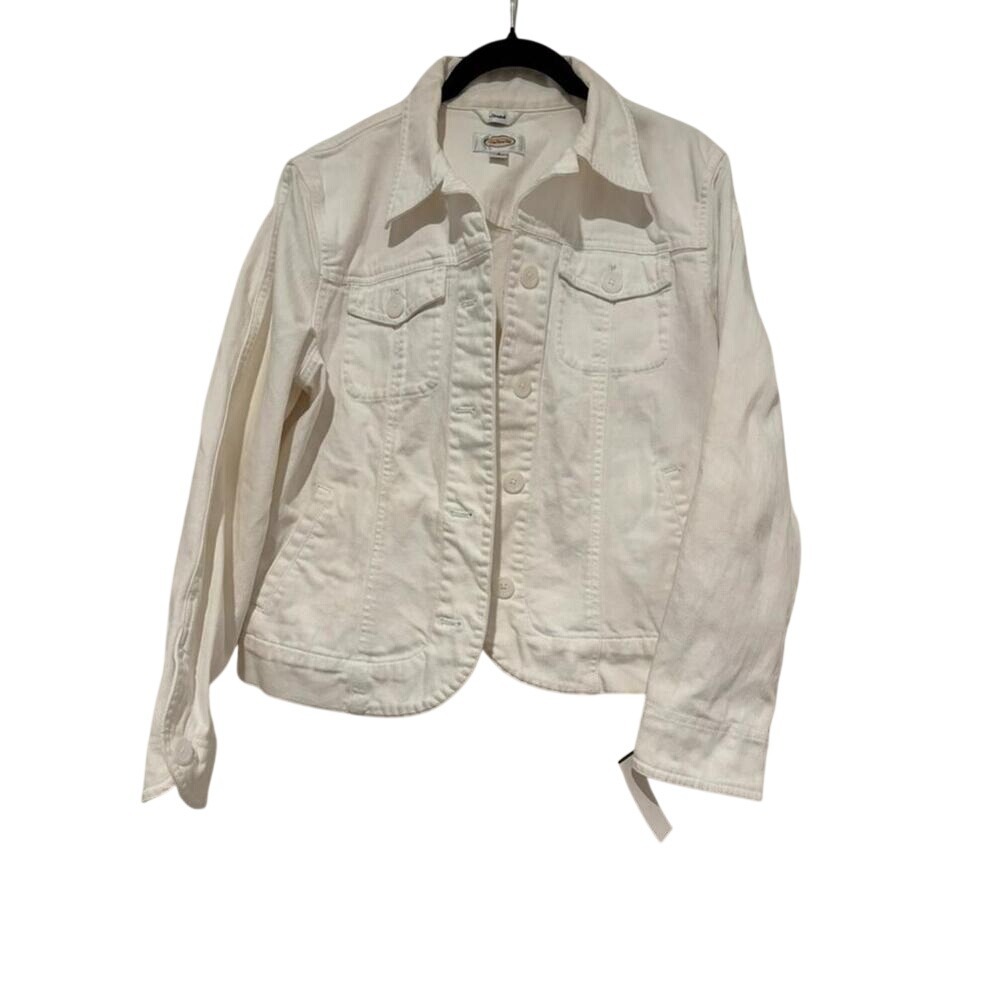 Womens Talbots white jean jacket sz small #375
